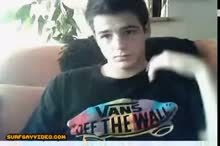 Cute boy jerking off